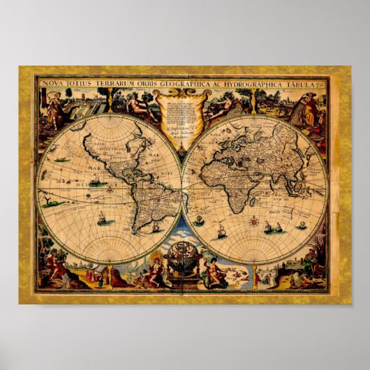  kaart Nova totius terrarum 1625 Poster (Voorkant)