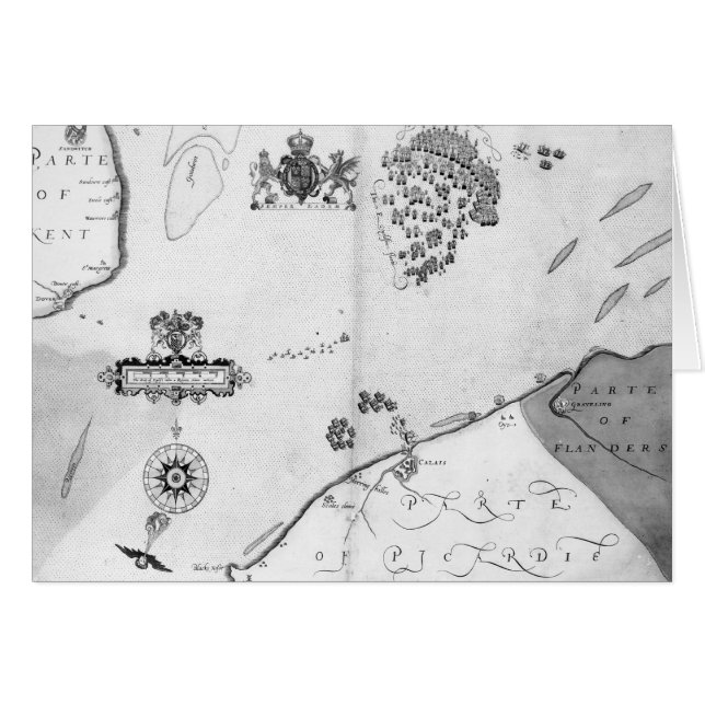 Kaart nr. 10 met de route van de vloot van Armada (Voorkant Horizontaal)