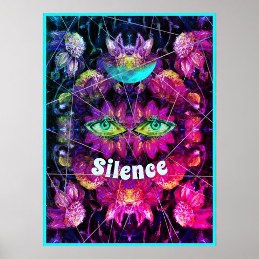 Kaart nr. 37: Stilte met dahlias en maan Poster (Voorkant)