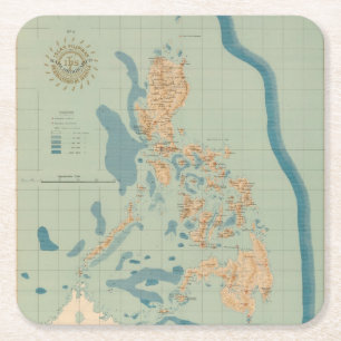 Kaart nr. 4 orografisch kartonnen onderzetters