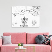 Kaart nr. 7 met de route van de vloot van Armada Canvas Afdruk (Insitu (Woonkamer))