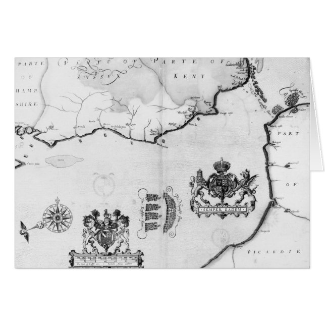 Kaart nr. 8 met de route van de vloot van Armada (Voorkant Horizontaal)