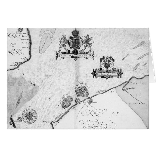 Kaart nr. 9 met de route van de vloot van Armada (Voorkant Horizontaal)