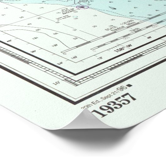 Kaart Oahu Hawaii (1996) Poster (Hoek)