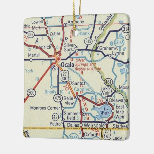  kaart Ocala FL Keramisch Ornament (Links)