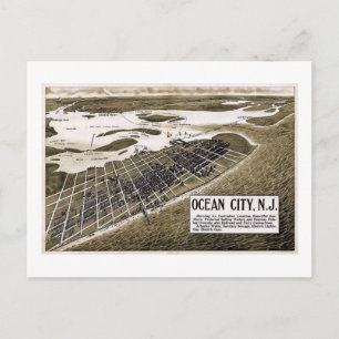 Kaart, Ocean City, Vintage van New Jersey Briefkaart