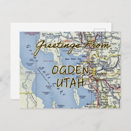 kaart Ogden Utah (Voorkant / Achterkant)