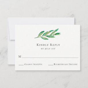 Kaart Olive Branch Wedding RSVP
