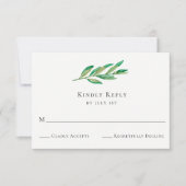 Kaart Olive Branch Wedding RSVP (Voorkant)