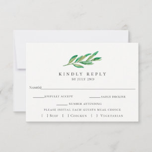 Kaart Olive Branch Wedding RSVP