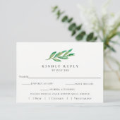 Kaart Olive Branch Wedding RSVP (Staand voorkant)