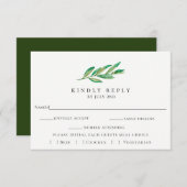 Kaart Olive Branch Wedding RSVP (Voorkant / Achterkant)