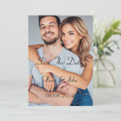 kaart om datum te reserveren met eigen foto (Staand voorkant)