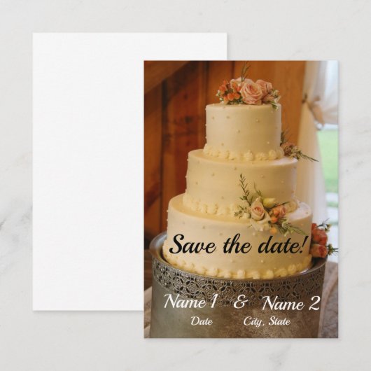 Kaart om de datum te reserveren (Voorkant / Achterkant)