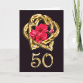 Kaart om geluk te wensen met het gouden huwelijksj (Voorkant)