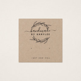 Kaart om sierlijke oorbellen van rustieke laurierb