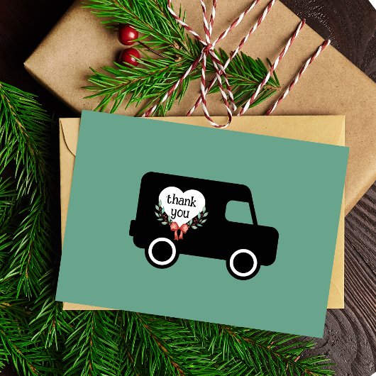 Kaart om te bedanken voor bezorging per post
