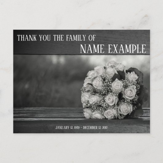 Kaart om te Bedanken voor Funeral en Rouw (Voorkant)