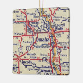  kaart Omaha NE Keramisch Ornament (Links)