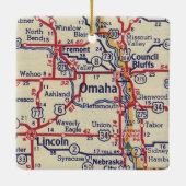  kaart Omaha NE Keramisch Ornament (Achterkant)