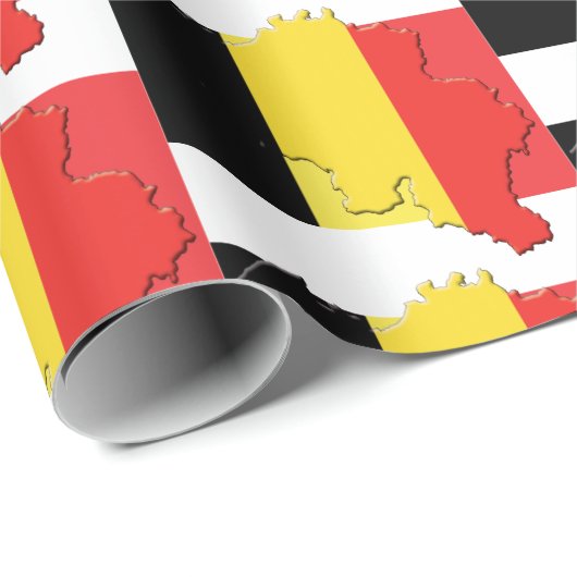 Kaart Omtrek BELGIË VLAG Cadeaupapier (Rol Hoek)