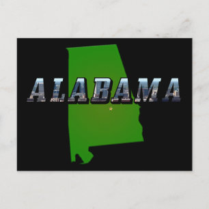 Kaart Omtrek en Afbeelding Tekst van Alabama