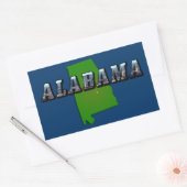 Kaart Omtrek en Afbeelding Tekst van Alabama Rechthoekige Sticker (Envelop)