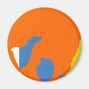 Kaart onder de vlag van de Canarische Eilanden Magneet