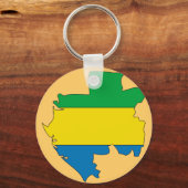 Kaart onder Gabon Sleutelhanger (Voorkant)