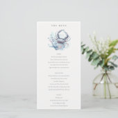 Kaart Onderwater Crab Coral Nautical Wedding Menu (Staand voorkant)