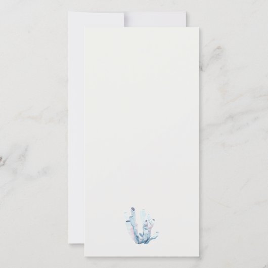 Kaart Onderwater Crab Coral Nautical Wedding Menu (Achterkant)