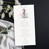 Kaart Onderwater Seahorse Seaweed Wedding Menu