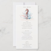 Kaart Onderwater Seahorse Seaweed Wedding Menu (Voorkant)