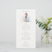 Kaart Onderwater Seahorse Seaweed Wedding Menu (Staand voorkant)
