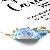 Kaart ontvangen hier Vrijgezellenfeest Blauwe Flor Poster (Hoek)