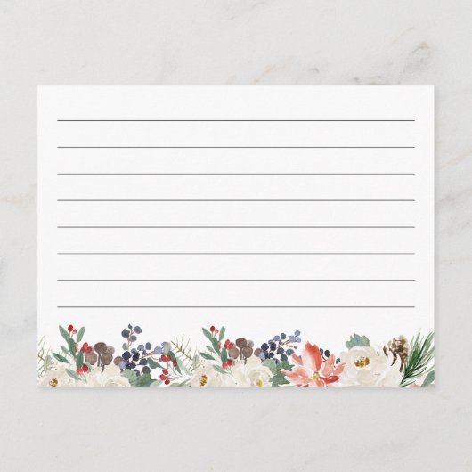 Kaart ontvangen voor de Bride Winter Rustic Floral (Achterkant)