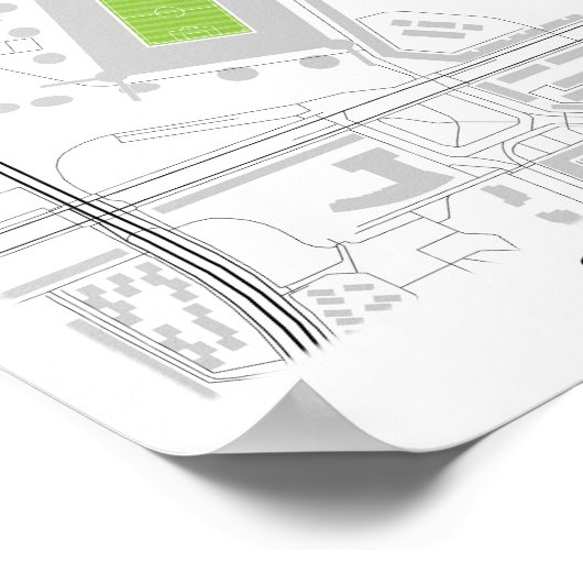 Kaart-ontwerp San Siro Poster (Hoek)