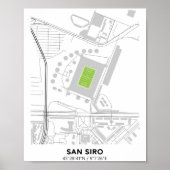 Kaart-ontwerp San Siro Poster (Voorkant)