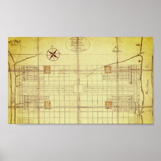  kaart, oorspronkelijke indeling - Philadelphia (1 Poster (Voorkant)