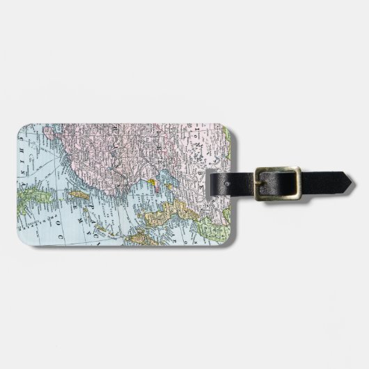 KAART: OOST-AZIË, 1907 BAGAGELABEL (Voorkant horizontaal)