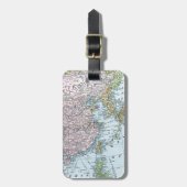 KAART: OOST-AZIË, 1907 BAGAGELABEL (Voorkant verticaal)