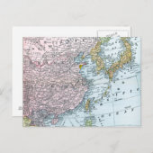 KAART: OOST-AZIË, 1907 BRIEFKAART (Voorkant / Achterkant)