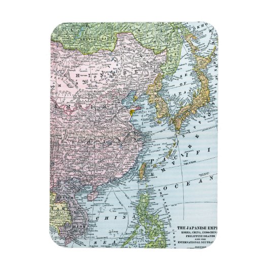 KAART: OOST-AZIË, 1907 MAGNEET (Verticaal)