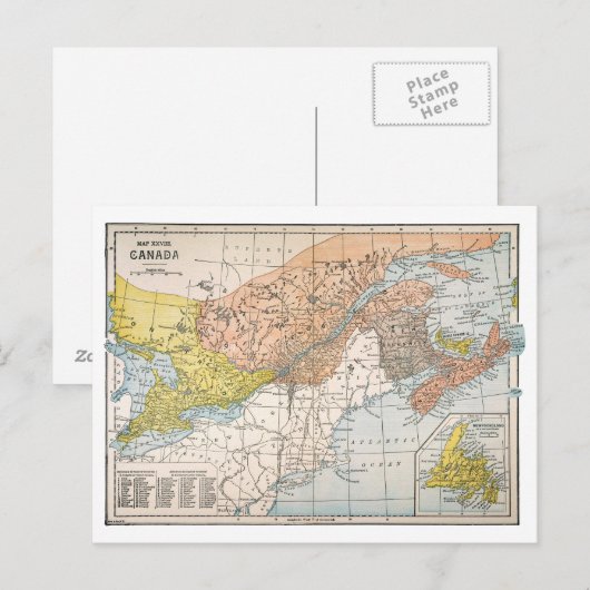 KAART: OOST-CANADA BRIEFKAART (Voorkant / Achterkant)