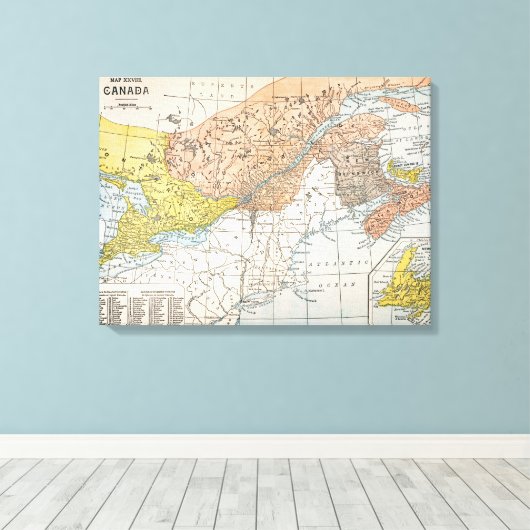 KAART: OOST-CANADA CANVAS AFDRUK (Insitu (Houten vloer))