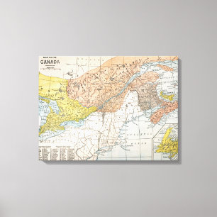KAART: OOST-CANADA CANVAS AFDRUK