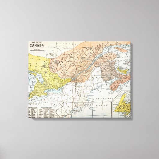 KAART: OOST-CANADA CANVAS AFDRUK (Voorkant)