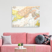 KAART: OOST-CANADA CANVAS AFDRUK (Insitu (Woonkamer))