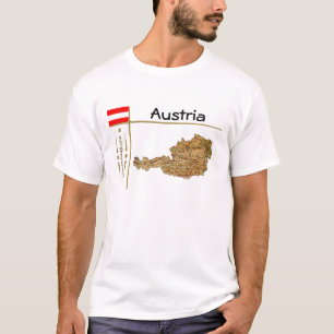 Kaart Oostenrijk + vlag + titel T-shirt