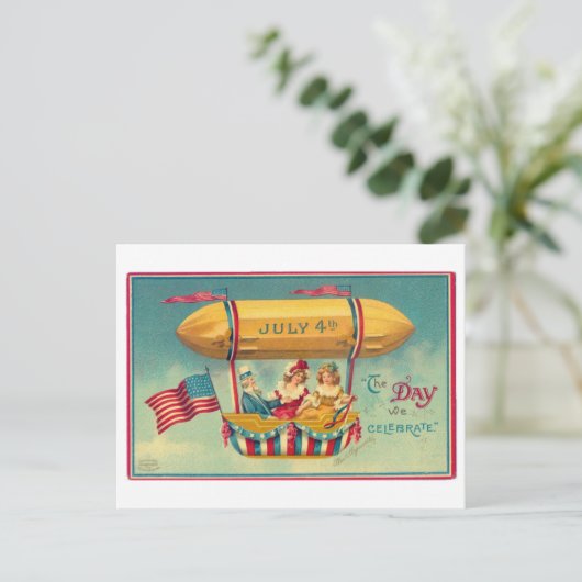 Kaart op 4 juli voor Onafhankelijkheidsdag (Staand voorkant)